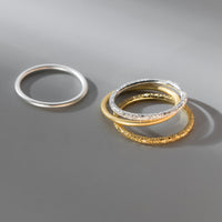 Satin and Shiny Finish 999 Silver Stacking Ring