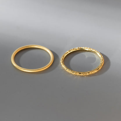 Satin and Shiny Finish 999 Silver Stacking Ring