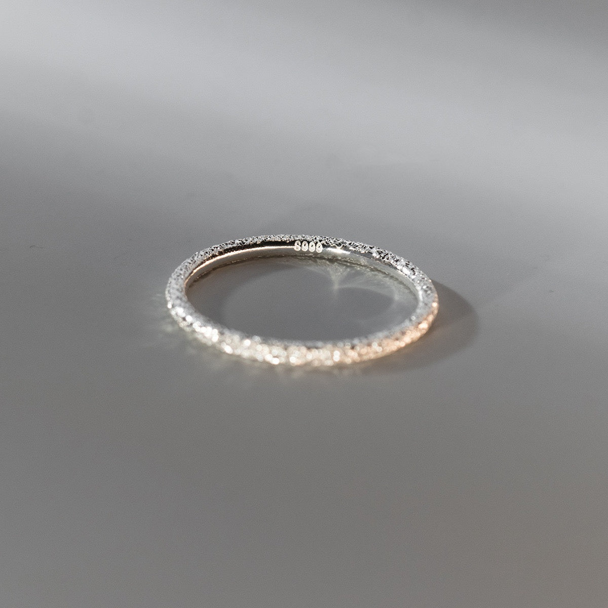 Satin and Shiny Finish 999 Silver Stacking Ring