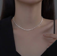 Sterling Silver Geometry Fragments Chain Necklace