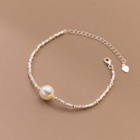 Sterling Silver Imitation Pearl Bracelet