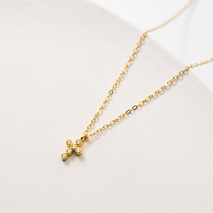 Sterling Silver Cubic Zirconia Cross Pendant Necklace