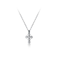 Sterling Silver Cubic Zirconia Cross Pendant Necklace