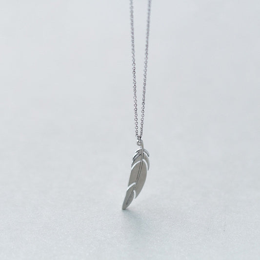 Sterling Silver Feather Pendant Necklace