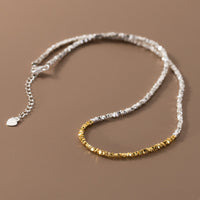 Two Tone Gold and Silver Geometry Fragments Chain