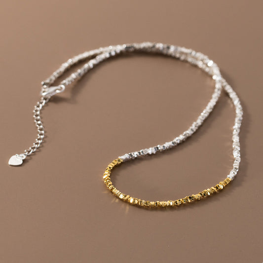 Two Tone Gold and Silver Geometry Fragments Chain