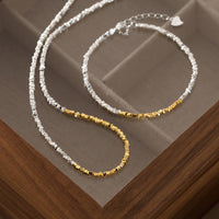 Two Tone Gold and Silver Geometry Fragments Chain
