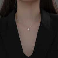 High Polish Sterling Silver Cross Necklace