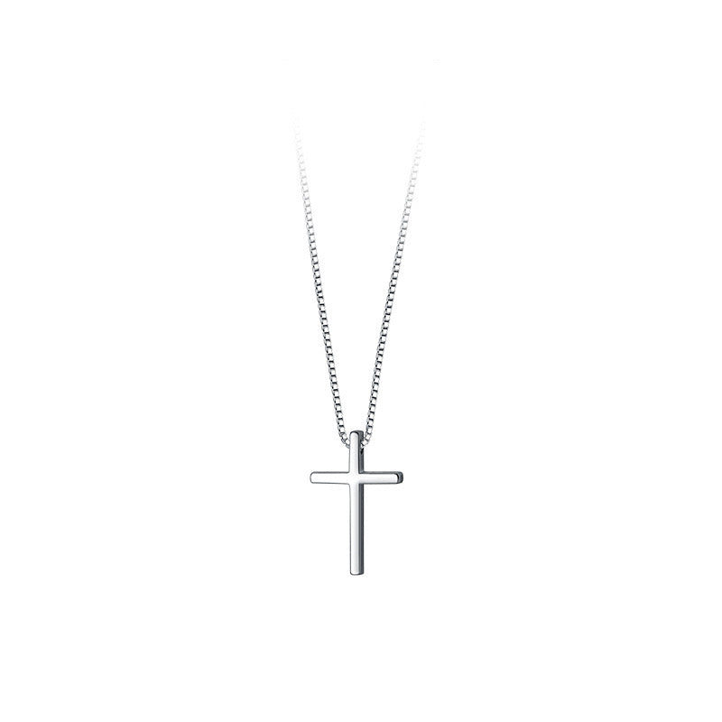 High Polish Sterling Silver Cross Necklace