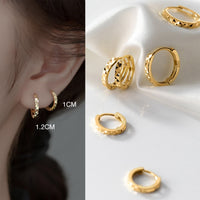 Sterling Silver Diamond Cut Hoop Earrings