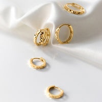Sterling Silver Diamond Cut Hoop Earrings