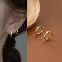 Sterling Silver Diamond Cut Hoop Earrings