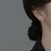 Sterling Silver Cubic Zirconia Star Screw Back Stud Earrings