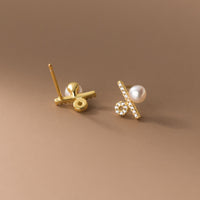 Gold Plated Percentage Symbol Stud Earrings