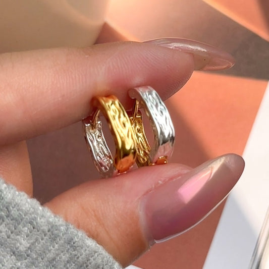 Gold Plated Sterling Silver Square Hoop Earrings