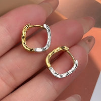 Gold Plated Sterling Silver Square Hoop Earrings
