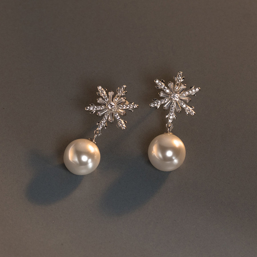Sterling Silver Snowflake Earrings