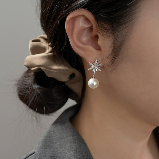 Sterling Silver Snowflake Earrings