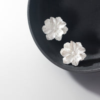 Sterling Silver Resin Flower Statement Earrings