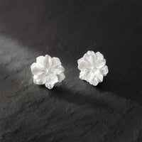 Sterling Silver Resin Flower Statement Earrings