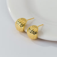 Brushed Finish C Shaped Hoop Earrings in Sterling Silver