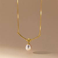 Sterling Silver Pearl Knot Necklace