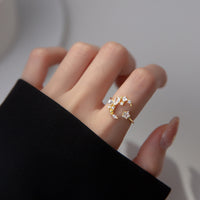 Sterling Silver Moon and Star Ring