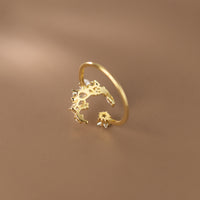 Sterling Silver Moon and Star Ring
