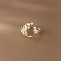Sterling Silver Moon and Star Ring