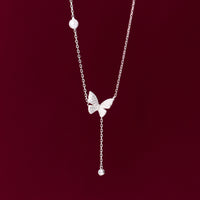 Cubic Zirconia Butterfly Y Necklace