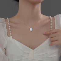 Gold Plated Baroque Pearl Bolo Slider Necklace