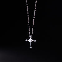 Sterling Silver Cubic Zirconia Cross Necklace