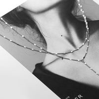 Sterling Silver Double Layer Tassel Y Chain Necklace
