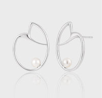 Sterling Silver Shell Pearl Earrings