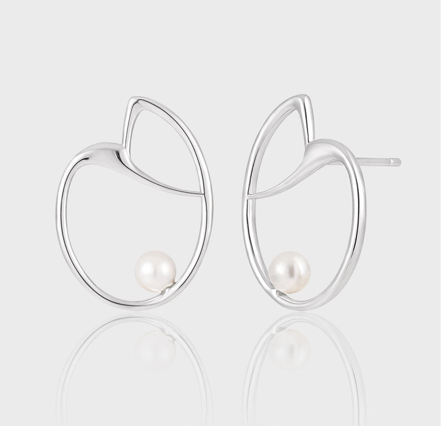 Sterling Silver Shell Pearl Earrings