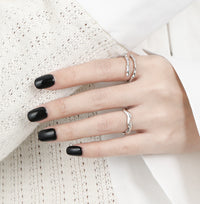 Sterling Silver Irregular Shape Double Open Ring