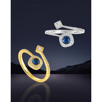 Sterling Silver Blue Open Ring