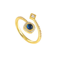 Sterling Silver Blue Open Ring
