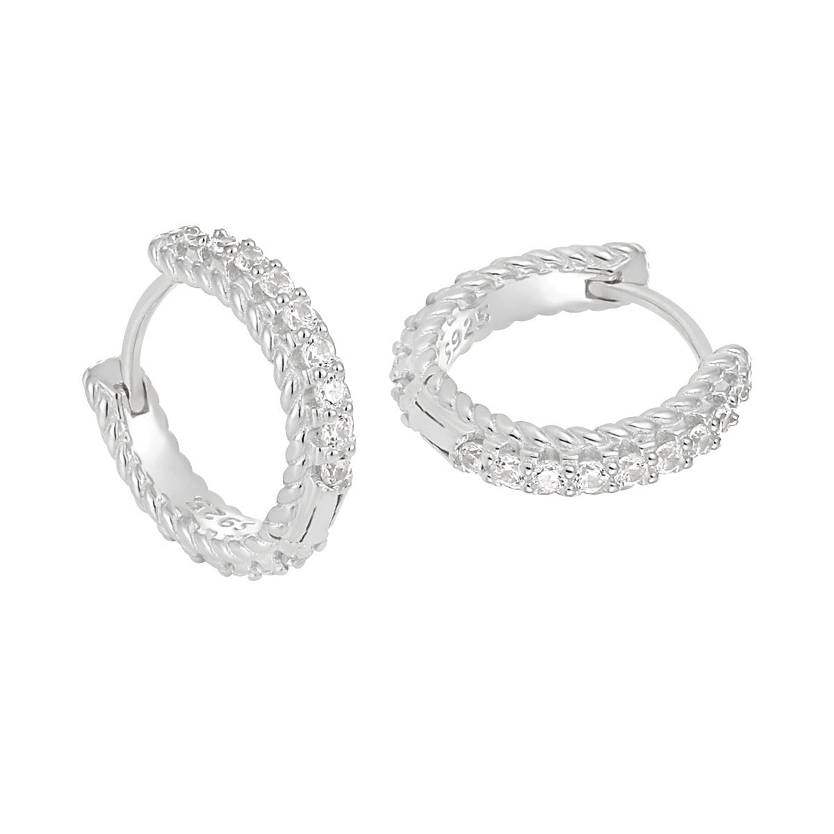 Sterling Silver Hoop Huggie Earrings