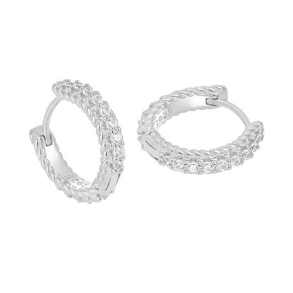 Sterling Silver Hoop Huggie Earrings