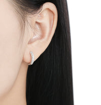 Sterling Silver Hoop Huggie Earrings