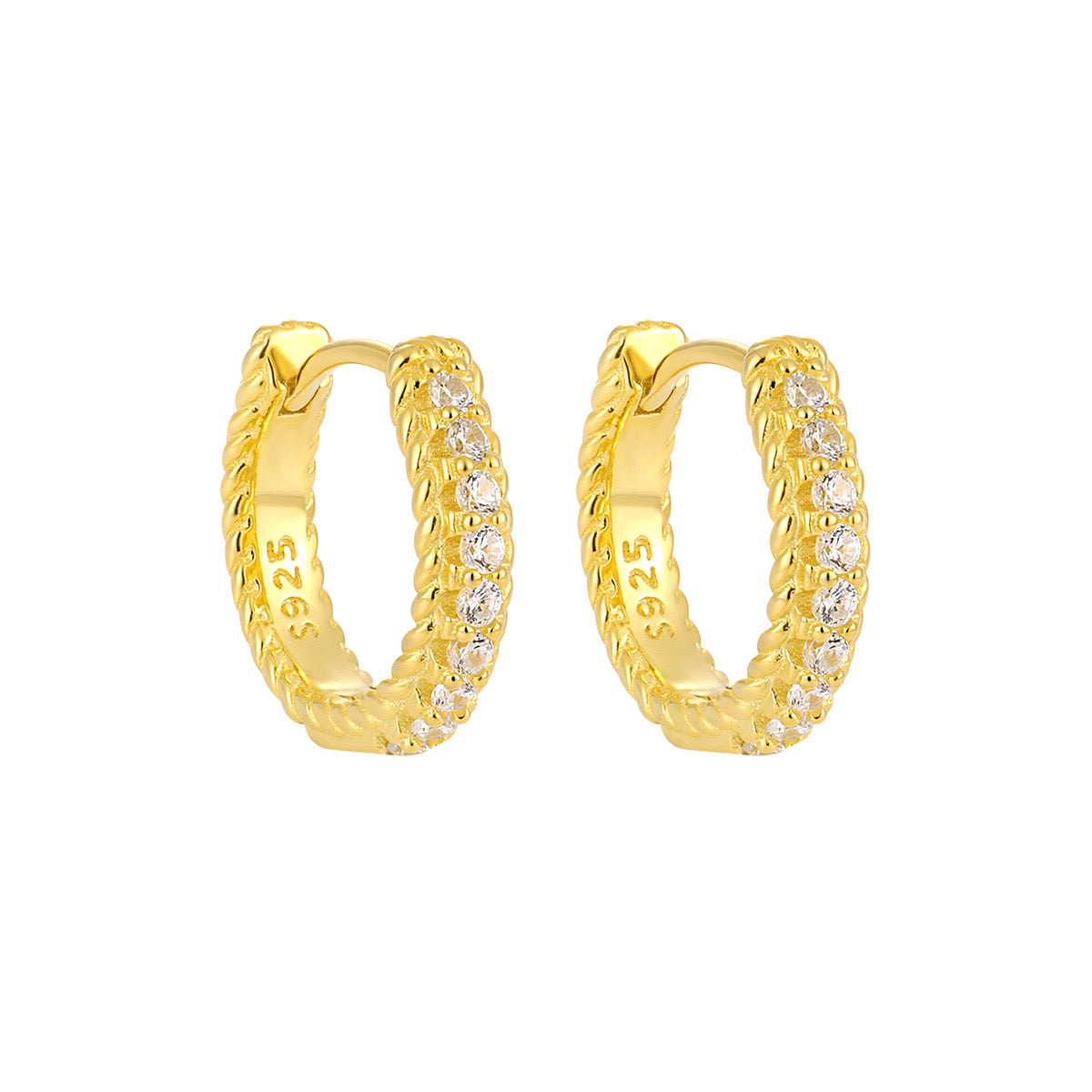 Sterling Silver Hoop Huggie Earrings