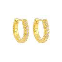 Sterling Silver Hoop Huggie Earrings