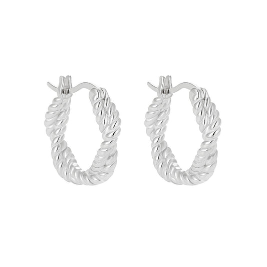 Gold Plated Sterling Silver Twist Huggie Earrings