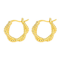 Gold Plated Sterling Silver Twist Huggie Earrings