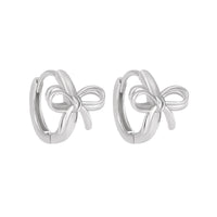 Sterling Silver Bow Tie Hoop Earrings