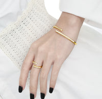 Sterling Silver & Shell Pearl Open Ring