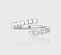 Sterling Silver & Shell Pearl Open Ring