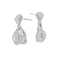 Gold Plated Sterling Silver Hammered Finish Earrings