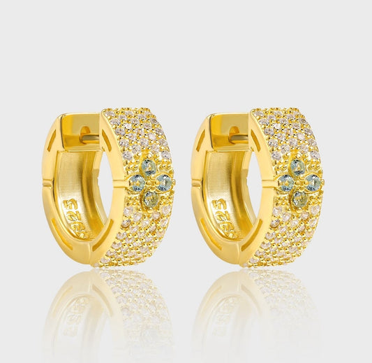 Sterling Silver Cubic Zirconia Huggie Earrings